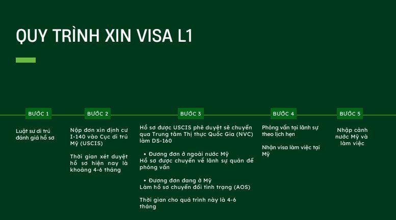 Quy trình xin visa L1 gồm 5 bước